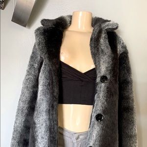 Gorgeous faux fur ash gray coat